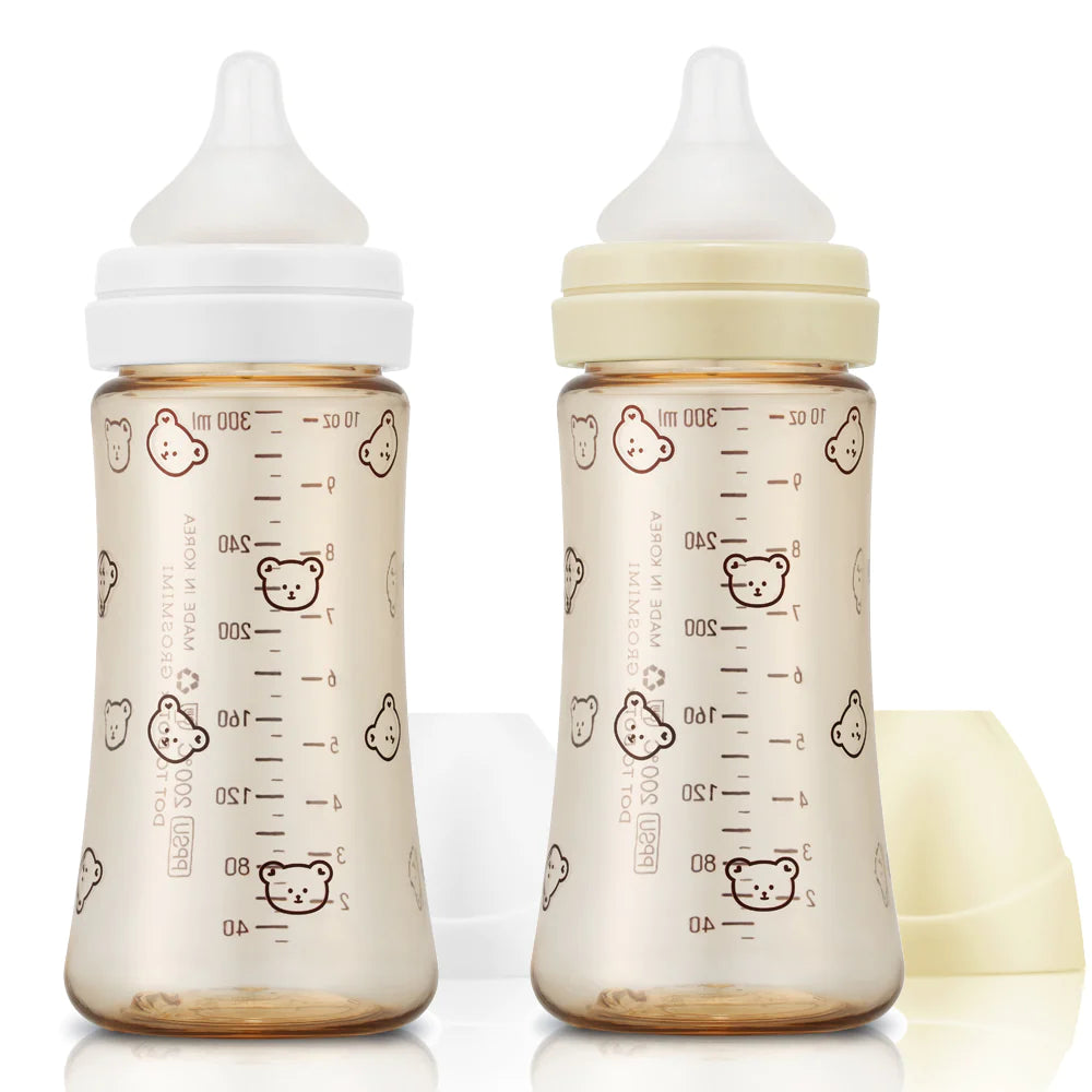 Grosmimi PPSU Baby Bottle 10oz (300ml) - Bear_Pure Gold