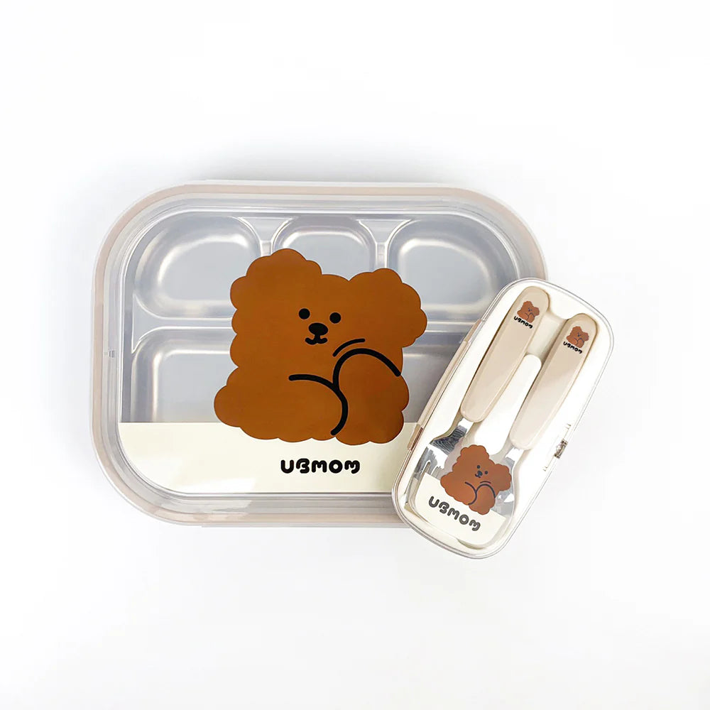 UBMOM Stainless Steel Food Tray and Lid Set with 5 Compartment