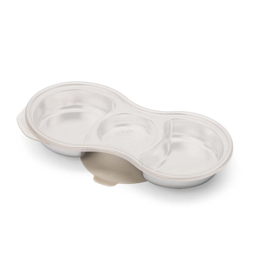 Grosmimi Stainless Steel Food Tray with 3 Compartment