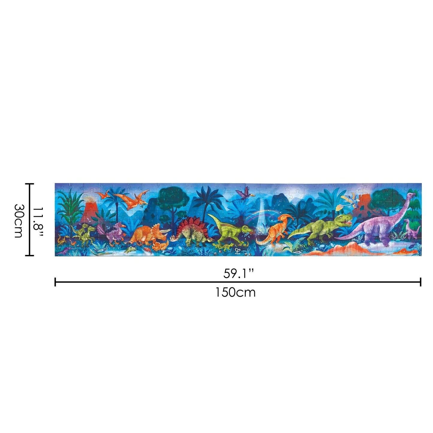 Hape Dinosaurs Puzzle 200 Pieces Colorful Giant Dinosaurs Long Puzzle