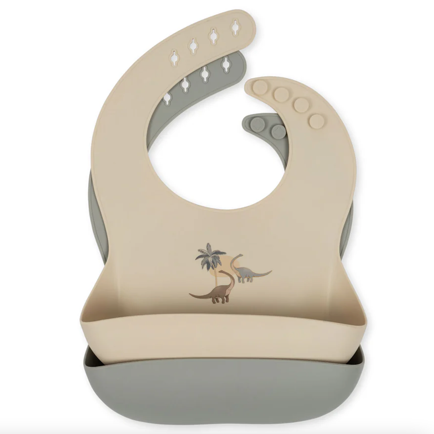 2 Pack Silicone Bibs - Dino