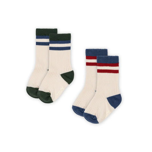 Rib Socks - Multi Stribe (2 Pack)