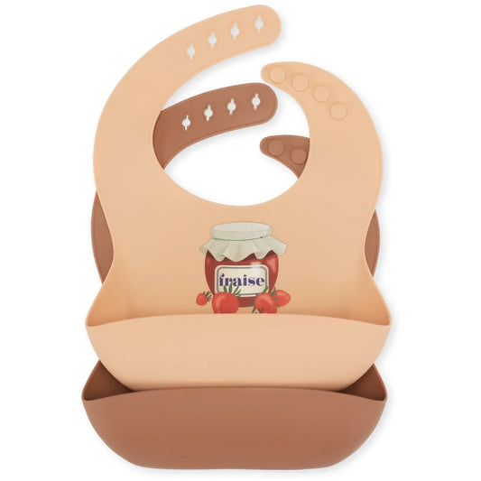 2 Pack Silicone Bibs - Fraise