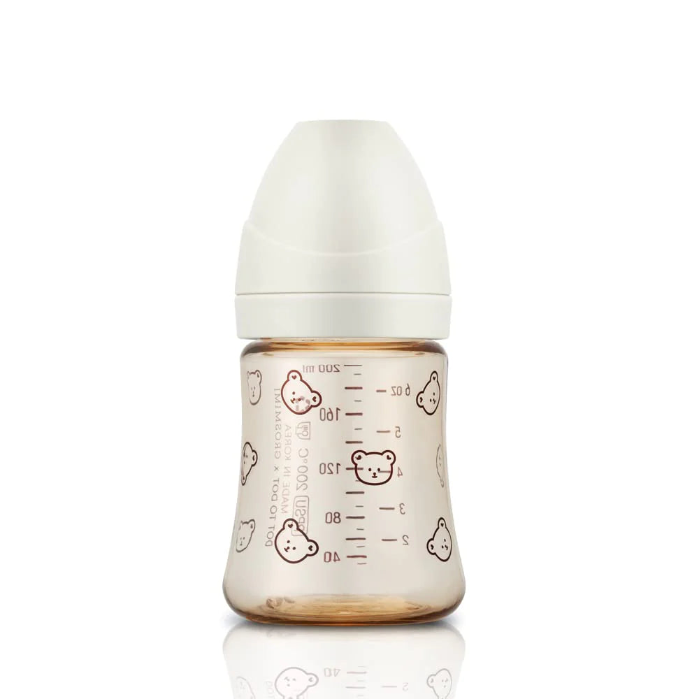 Grosmimi PPSU Baby Bottle 6oz (200ml) - Bear_White