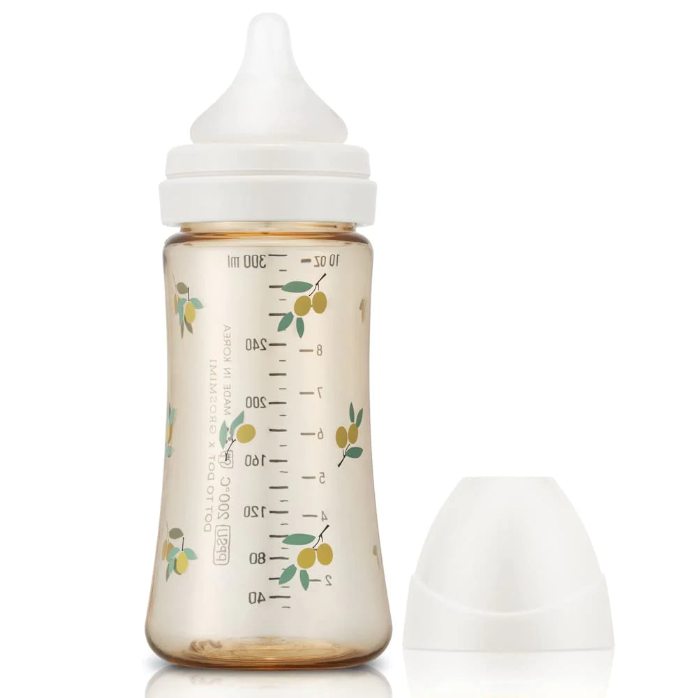 Grosmimi PPSU Baby Bottle 10oz (300ml) - Olive_White