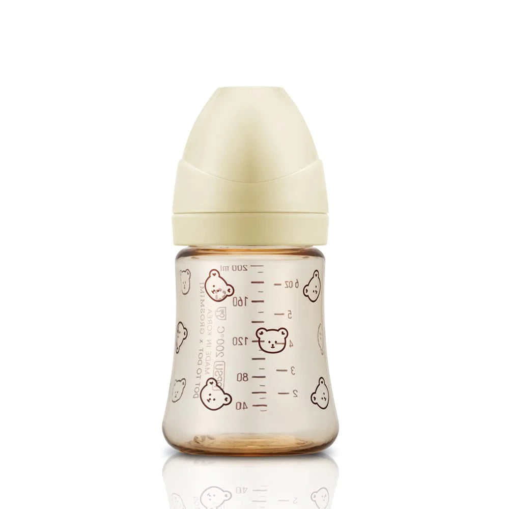 Grosmimi PPSU Baby Bottle 6oz (200ml) - Bear_Pure Gold