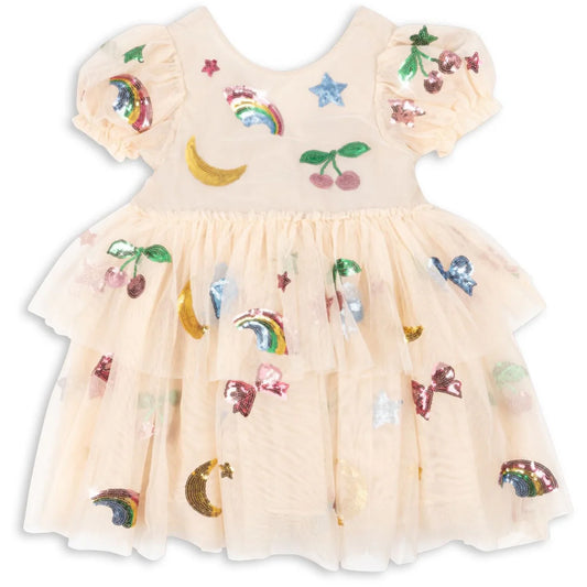 Yvonne Puff Dress - Rainbow Twinkle