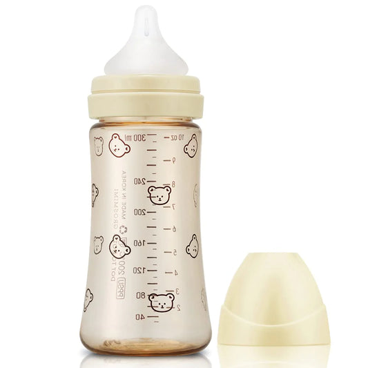 Grosmimi PPSU Baby Bottle 10oz (300ml) - Bear_Pure Gold