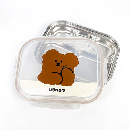 UBMOM Stainless Steel Food Tray and Lid Set with 5 Compartment