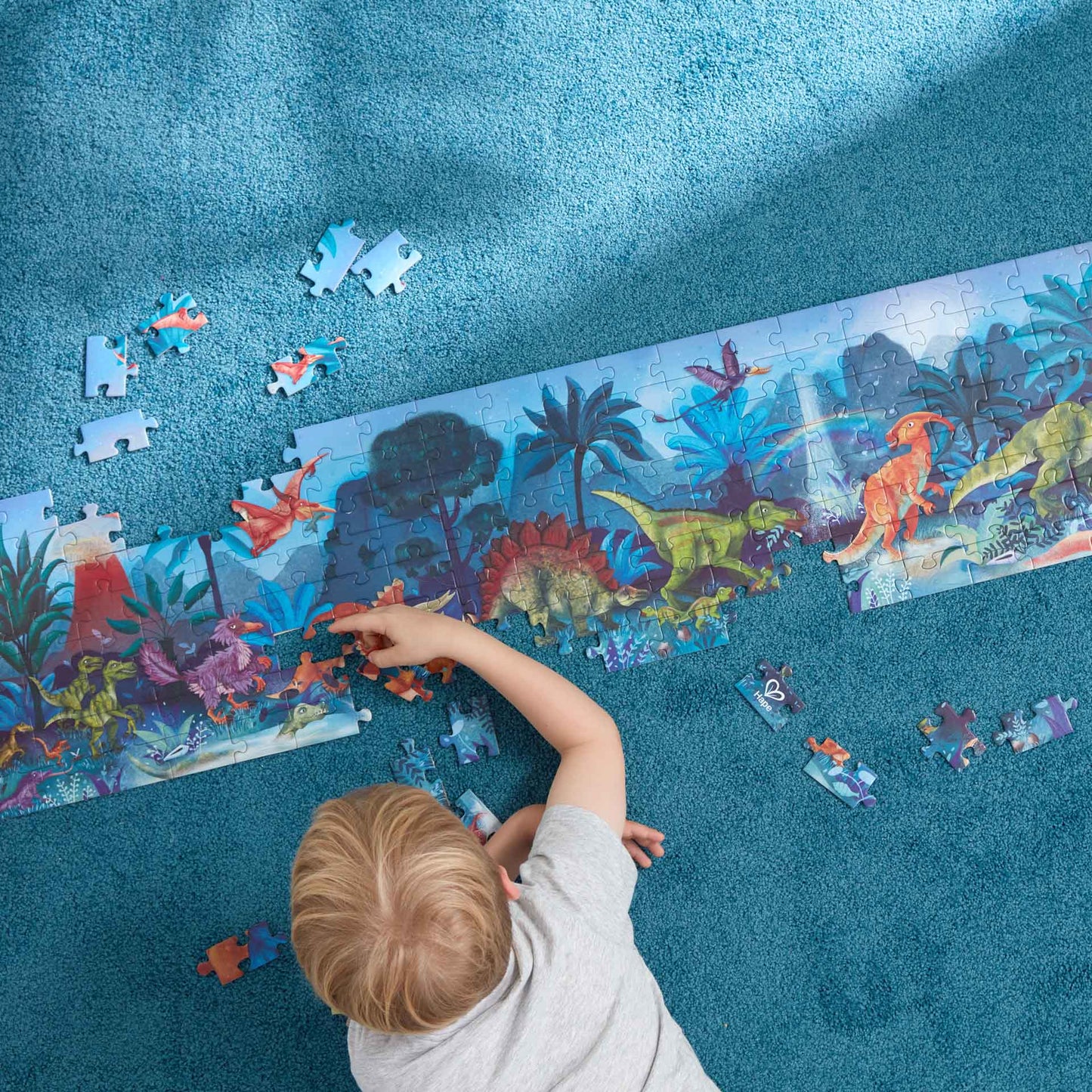 Hape Dinosaurs Puzzle 200 Pieces Colorful Giant Dinosaurs Long Puzzle