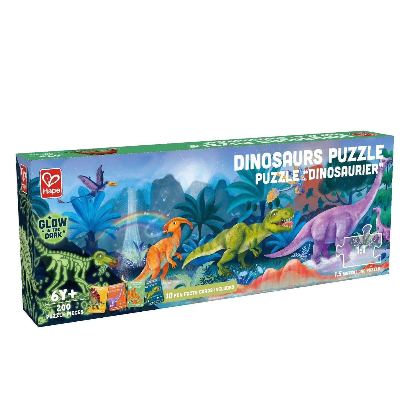 Hape Dinosaurs Puzzle 200 Pieces Colorful Giant Dinosaurs Long Puzzle