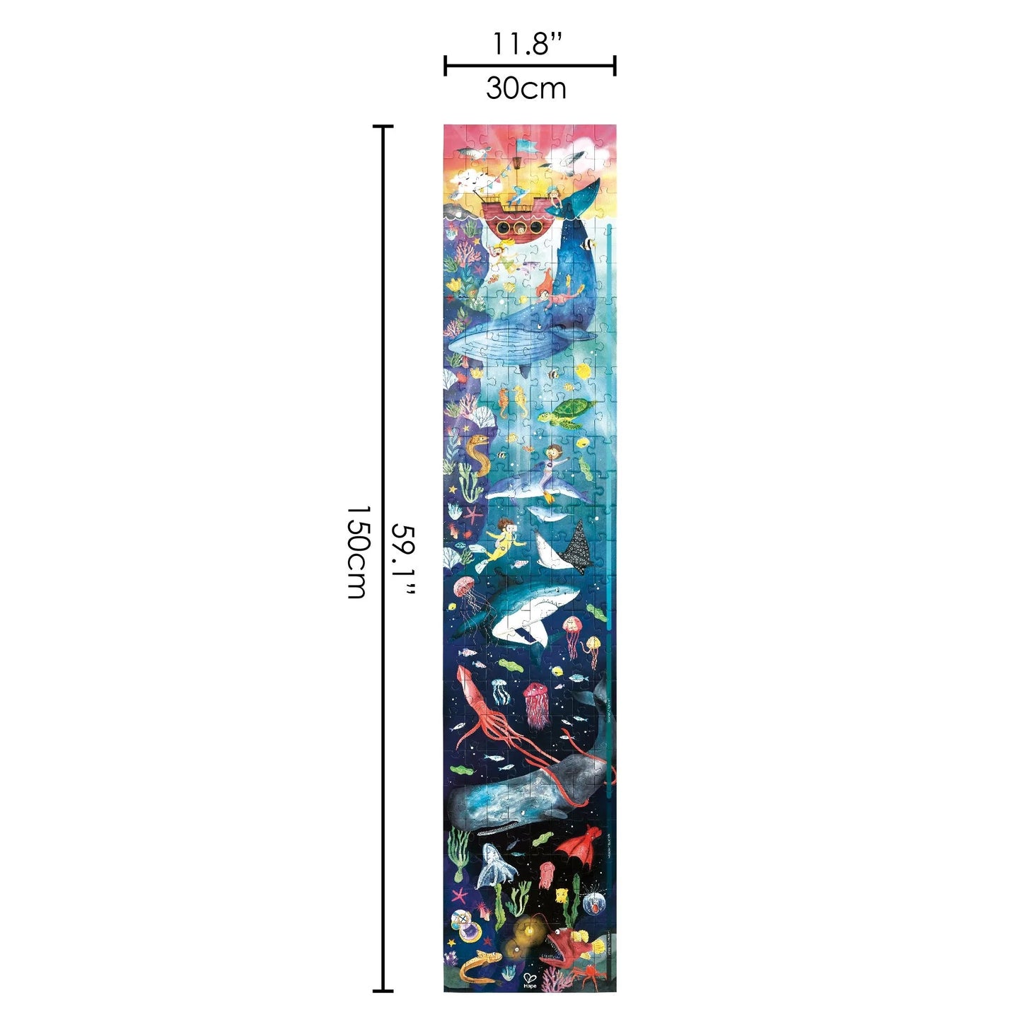 Hape Ocean Life Puzzle 200 Pieces Colorful Giant Long Puzzle