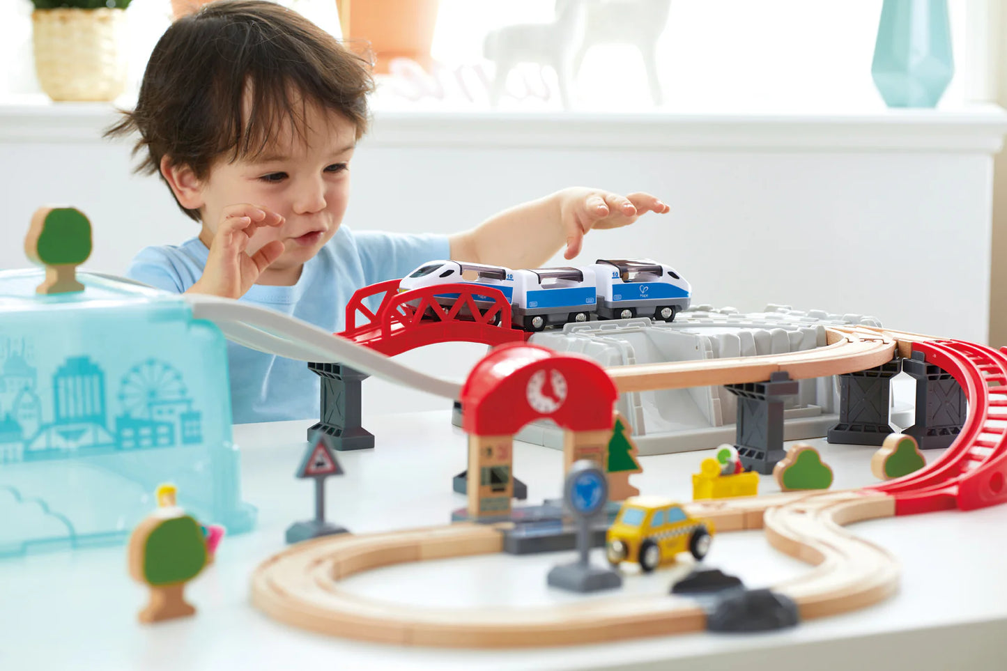Hape City Train Bucket Set