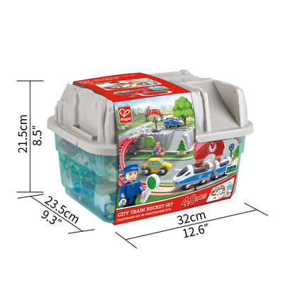 Hape City Train Bucket Set