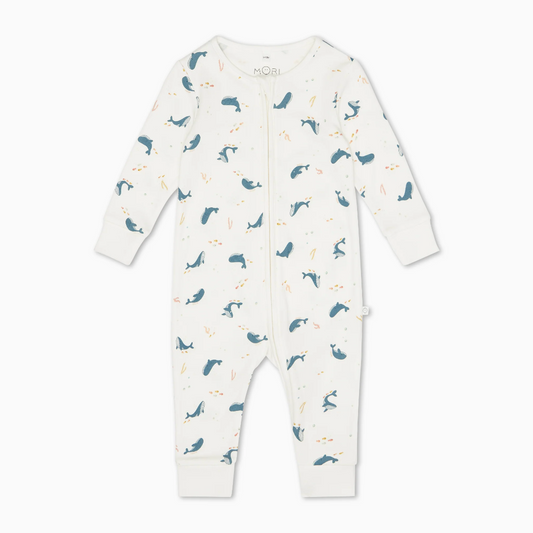 Clever Zip Romper - Whale