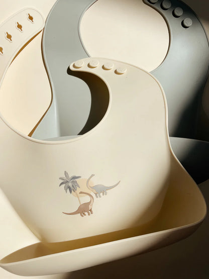 2 Pack Silicone Bibs - Dino