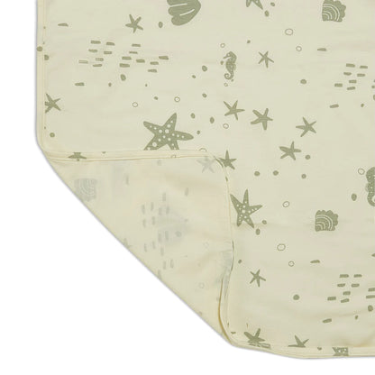 Organic Print Receiving Blanket - Sugar Cookie Seashells