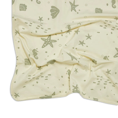 Organic Print Receiving Blanket - Sugar Cookie Seashells