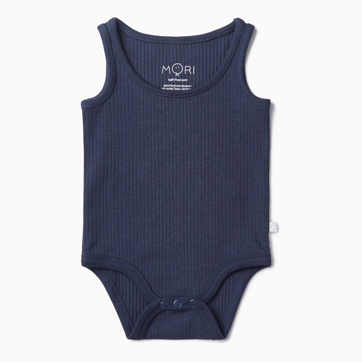 Ribbed Sleeveless Bodysuit - Navy