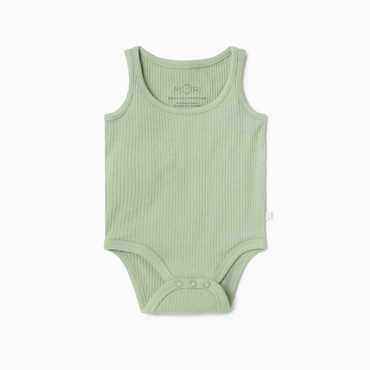 Ribbed Sleeveless Bodysuit - Sage