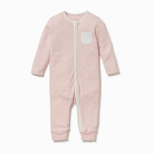Clever Zip Romper - Blush Stripe
