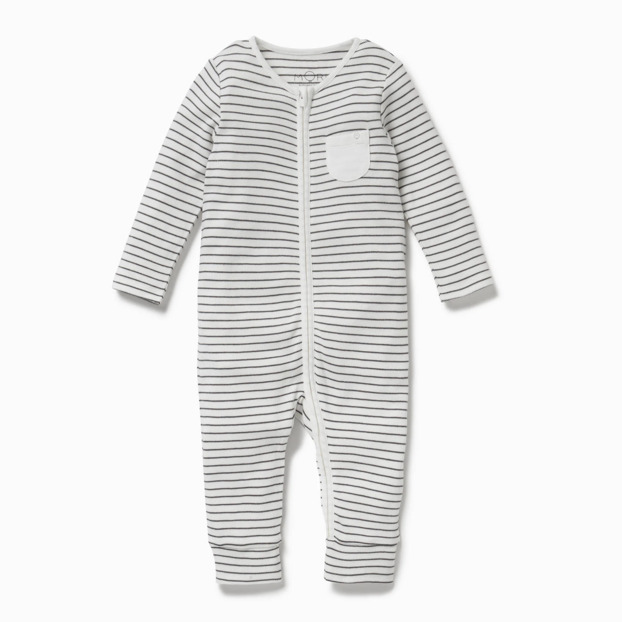 Clever Zip Romper - Grey Stripe