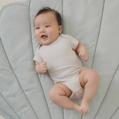 Ribbed Short Sleeve Bodysuit - Ecru