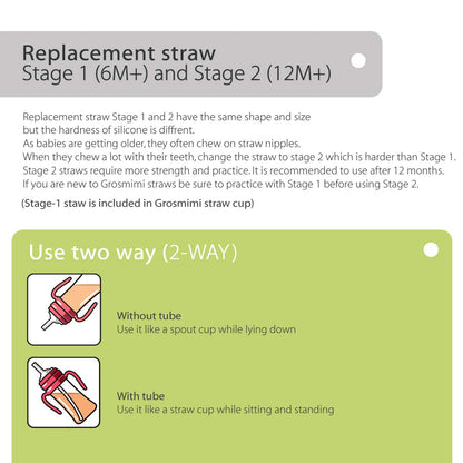 Grosmimi Replacement Straw Kit Stage 1 (6M+)