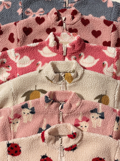Jody Teddy Jacket Grs - Bow Kitty